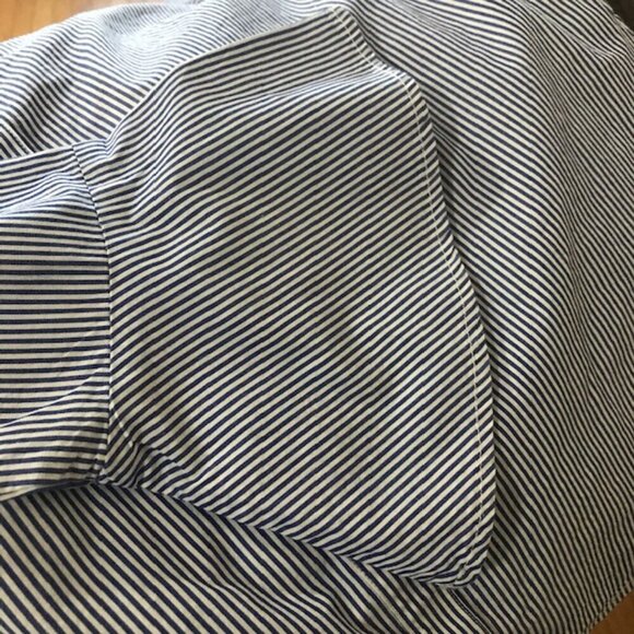 Sanctuary Blue and White Bell Sleeve Off-Shoulder Blouse - Picture 7 of 9